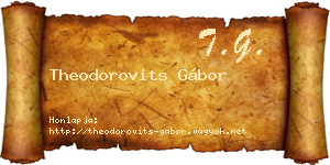 Theodorovits Gábor névjegykártya