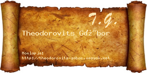 Theodorovits Gábor névjegykártya